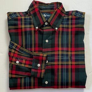 Ralph Lauren Vintage Blake Button Down Blue Multi Plaid Long Sleeve Shirt Men S